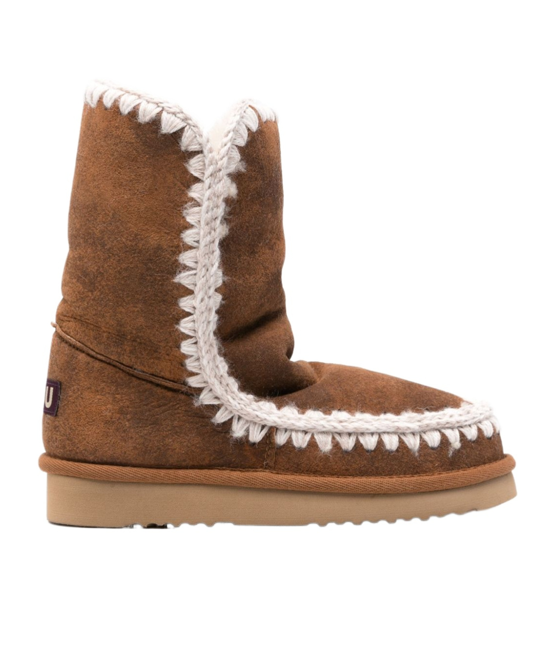 Mou Round-toed Ankle Boots In Brown