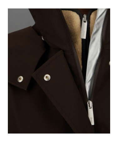 Herno Hooded Belted Jacket In Brown