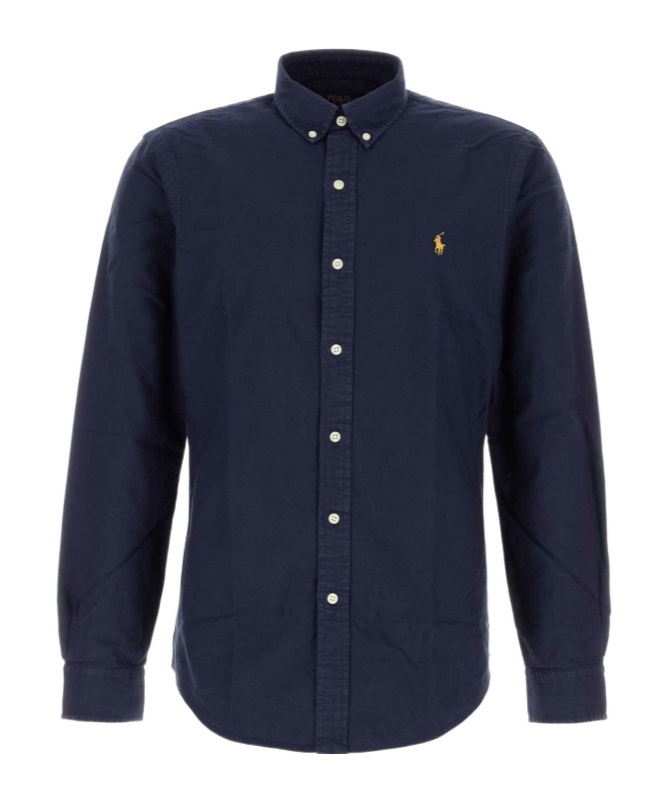 Polo Ralph Lauren Oxford Shirt With Button-down Collar And Long Sleeves In Blue