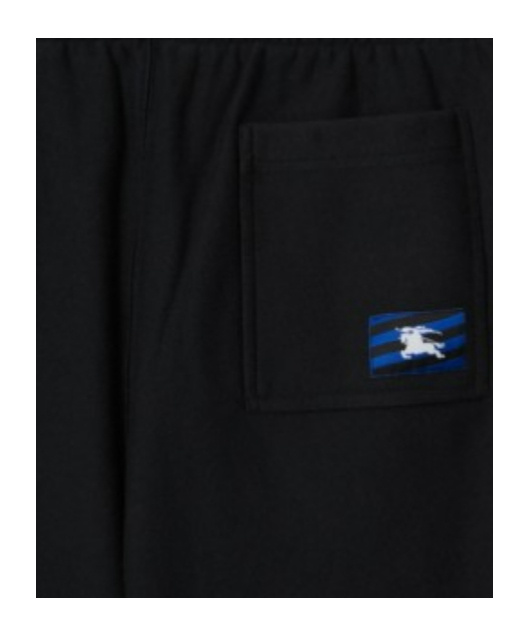 Burberry Ekd-embroidered Cotton Track Shorts In Black
