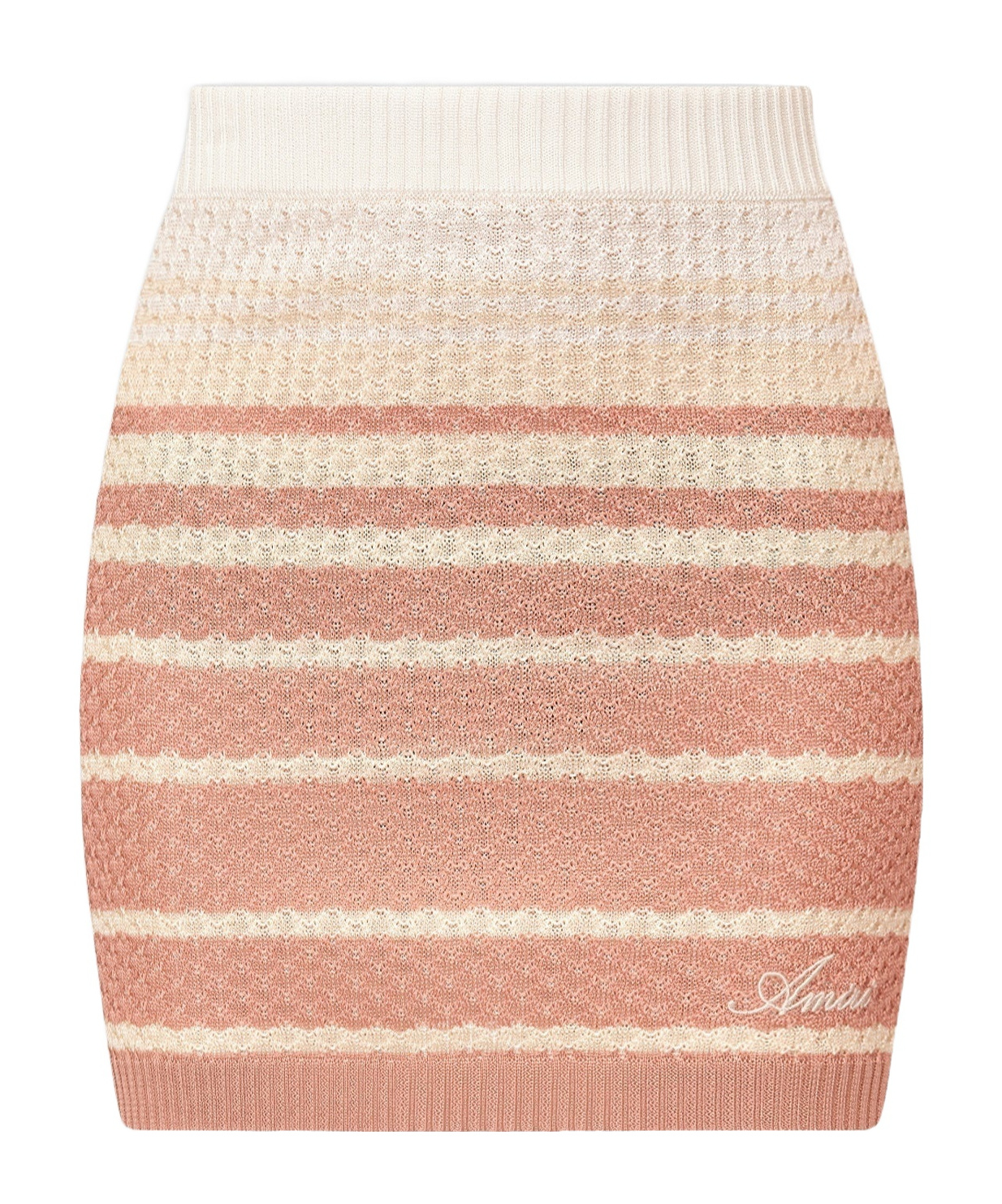Amiri Striped Knit Mini Skirt In Pink