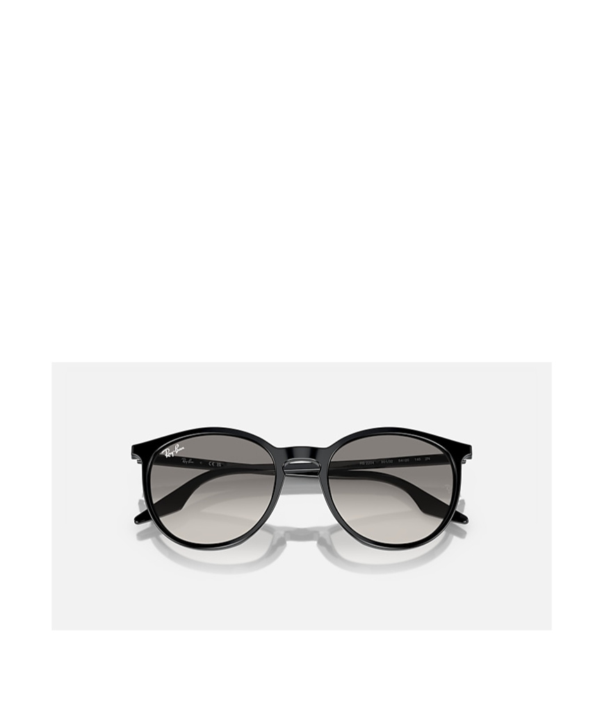 Ray Ban Rb2204 Sunglasses Black Frame Grey Lenses 54-18 In Gray