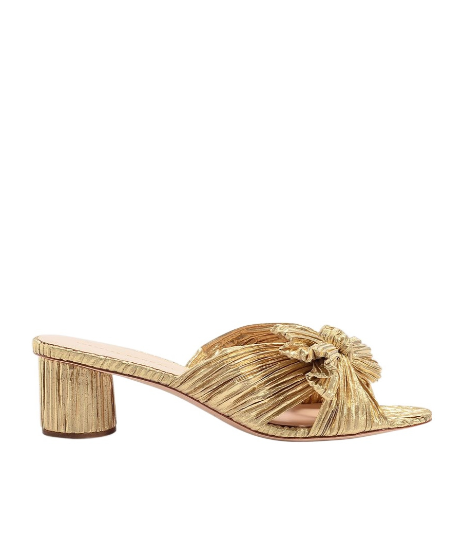 Loeffler Randall Emilia Pleated Knot Mules In Nude