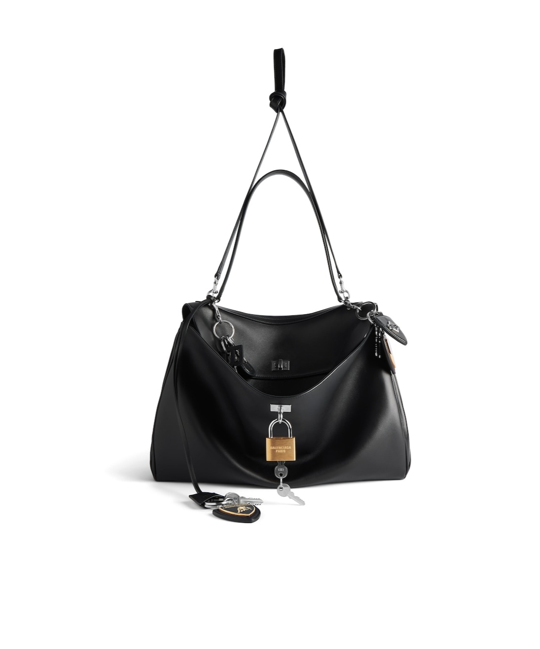 Balenciaga Men's   Automobili Lamborghini Rodeo Handbag Large With Charms In Black