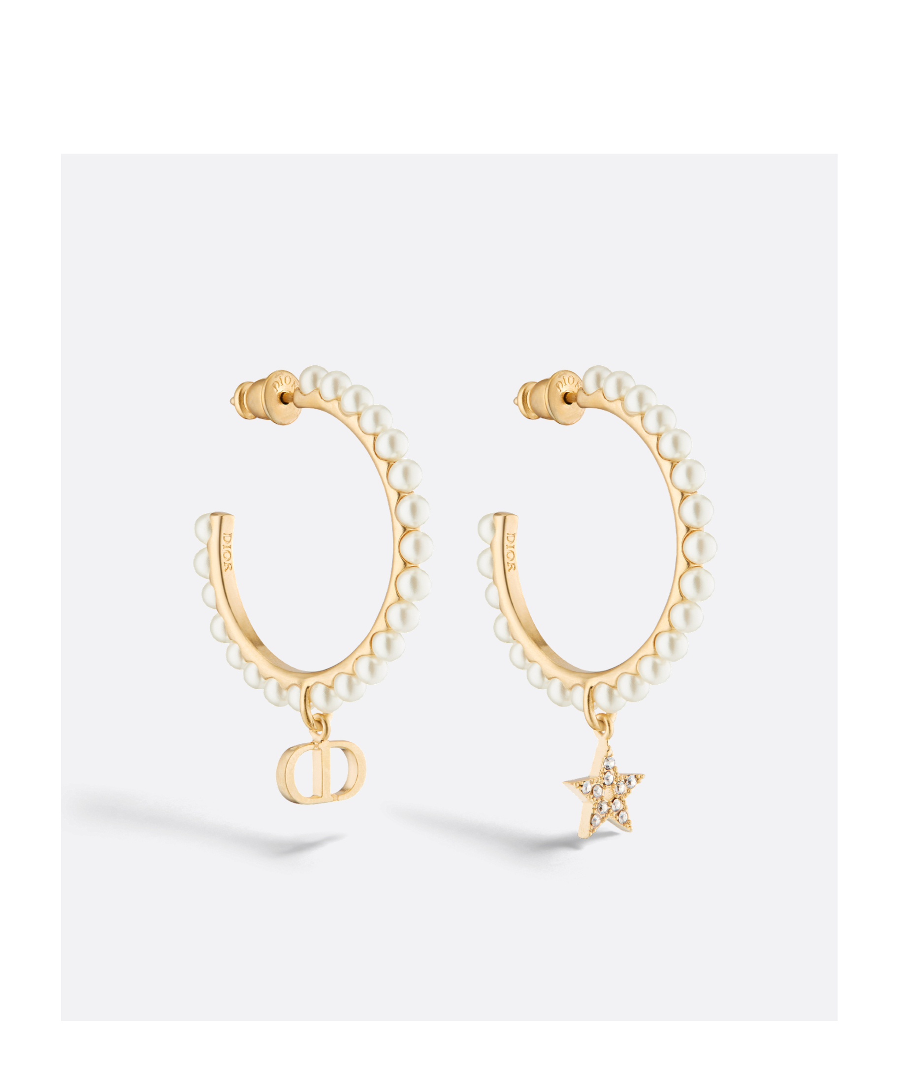 Shop Dior Petit Cd Earrings In Yellow