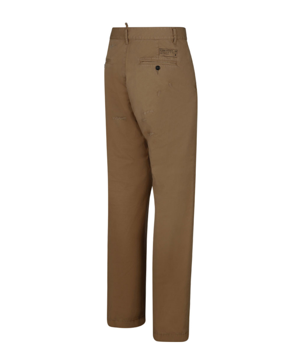 Dsquared2 Pantaloni Chino Con Strappi Marrone In Brown