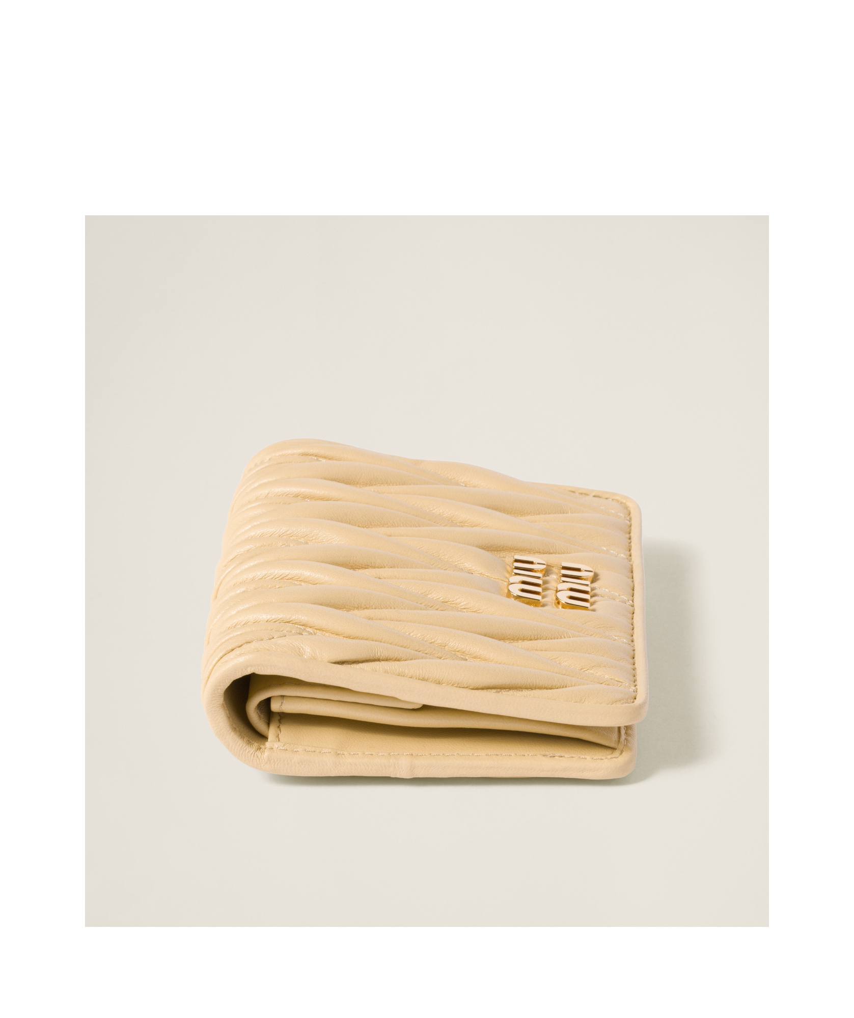 Miu Miu Double-fold Wallet In Nude