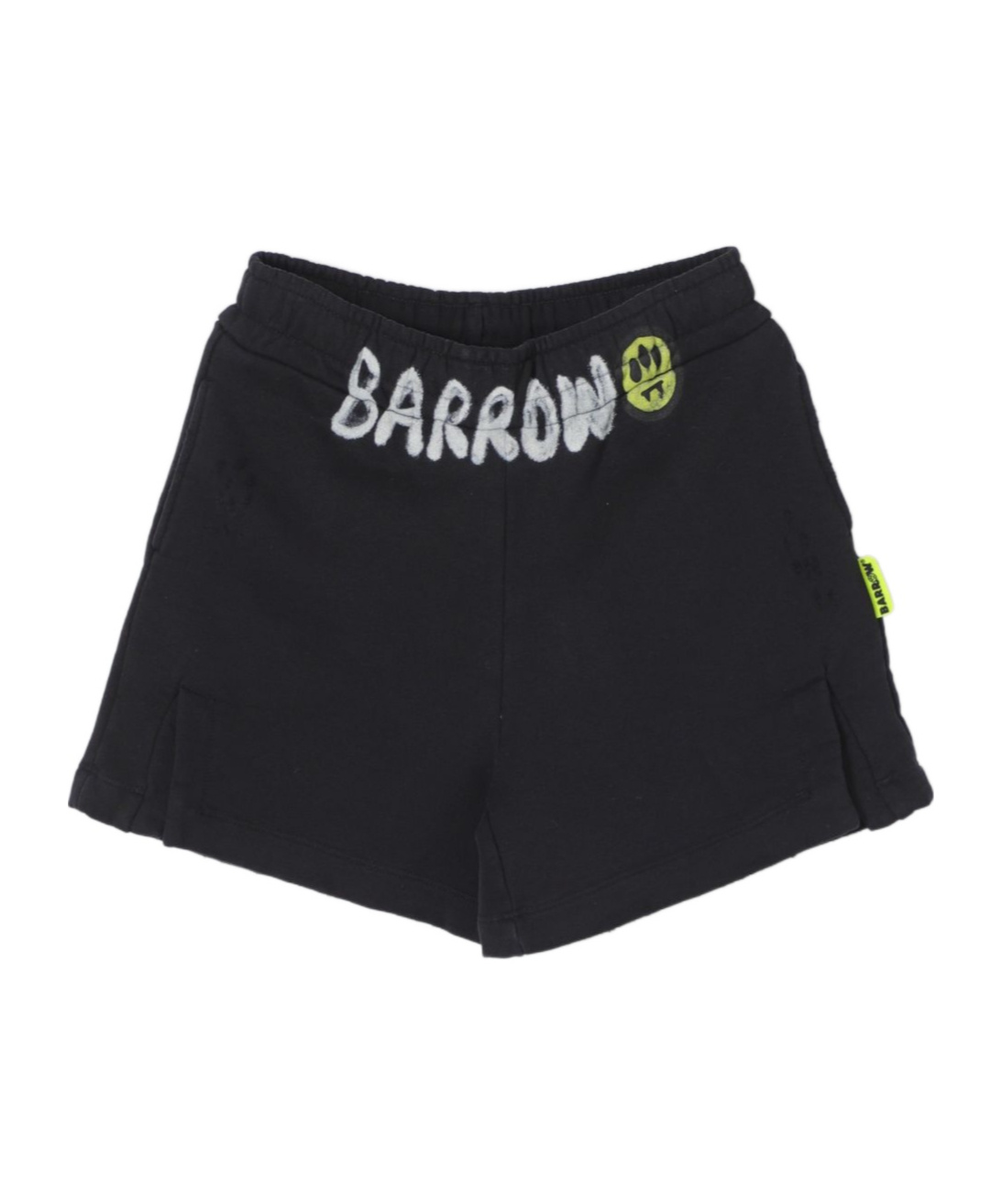 Barrow Printed Denim Shorts In Black