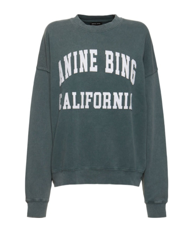 Anine Bing Round Collar Logo Sweater