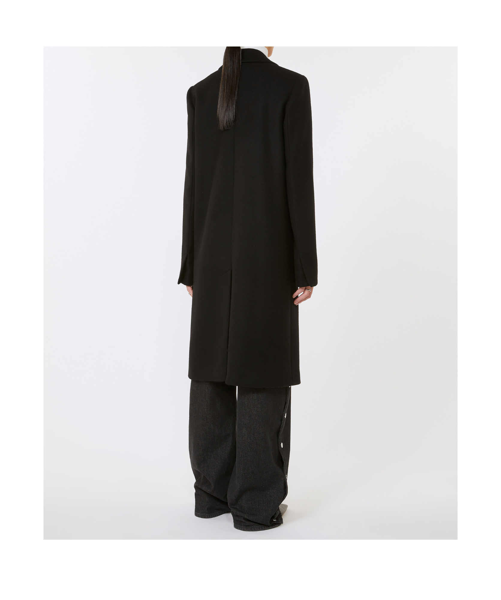 Sportmax Long Double Lined Coat Pockets In Black