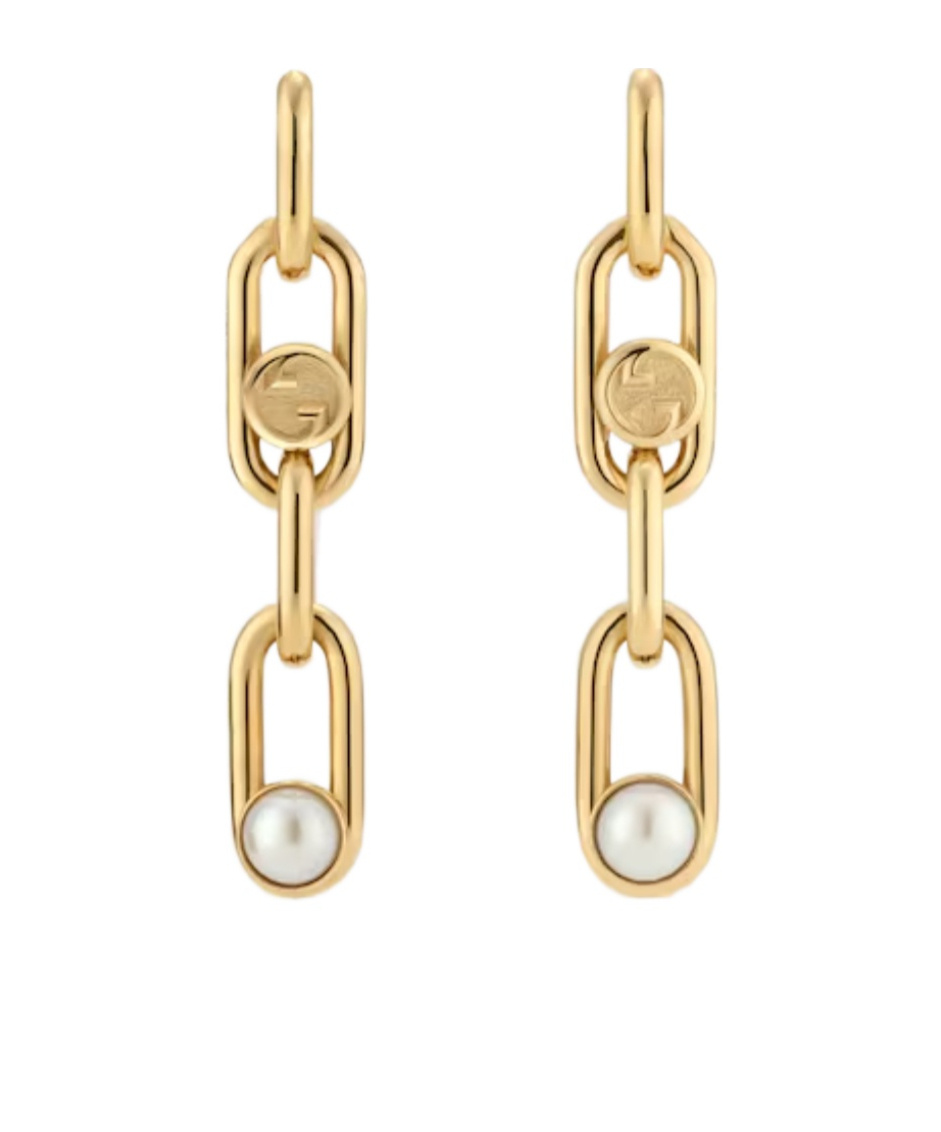 Gucci Earrings With Mobile Pearls In Gold