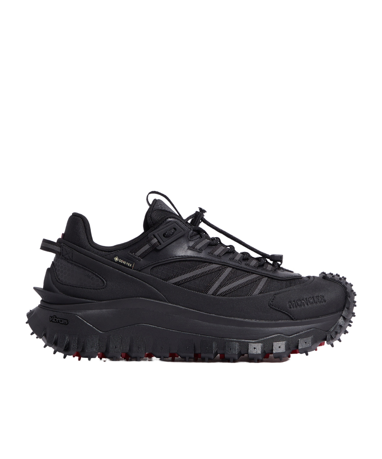 Moncler Men Trailgrip Gtx Mesh And Leather Sneakers In Black