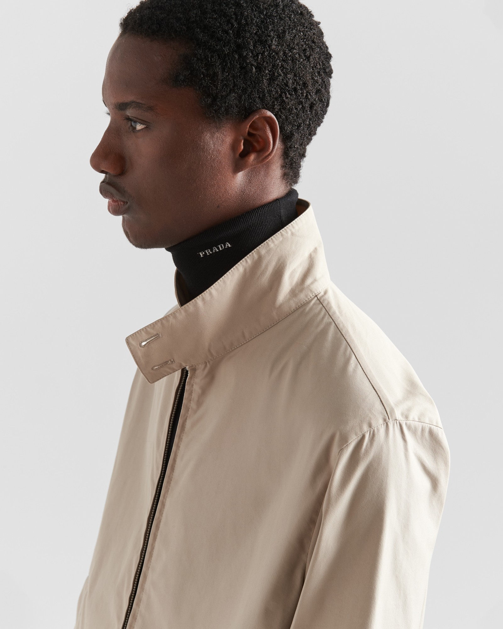 Prada Cotton-blend Bomber Jacket In Nude