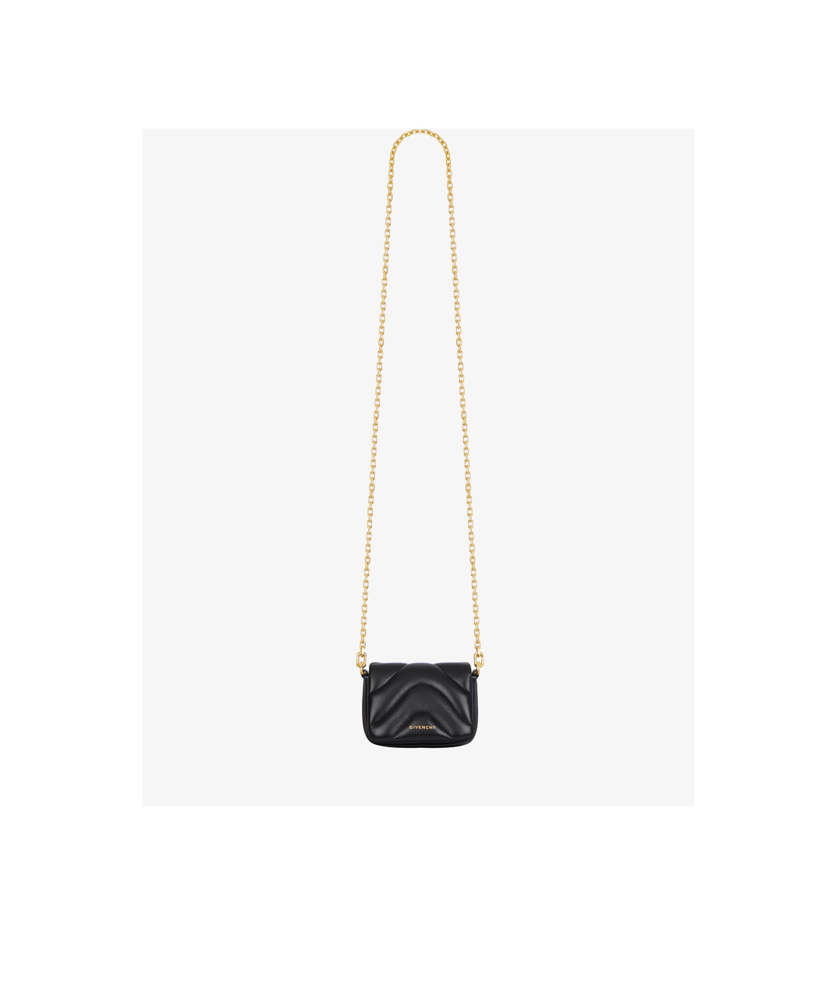 Givenchy Micro 4g Liquid Quilted Shoulder Bag In Black
