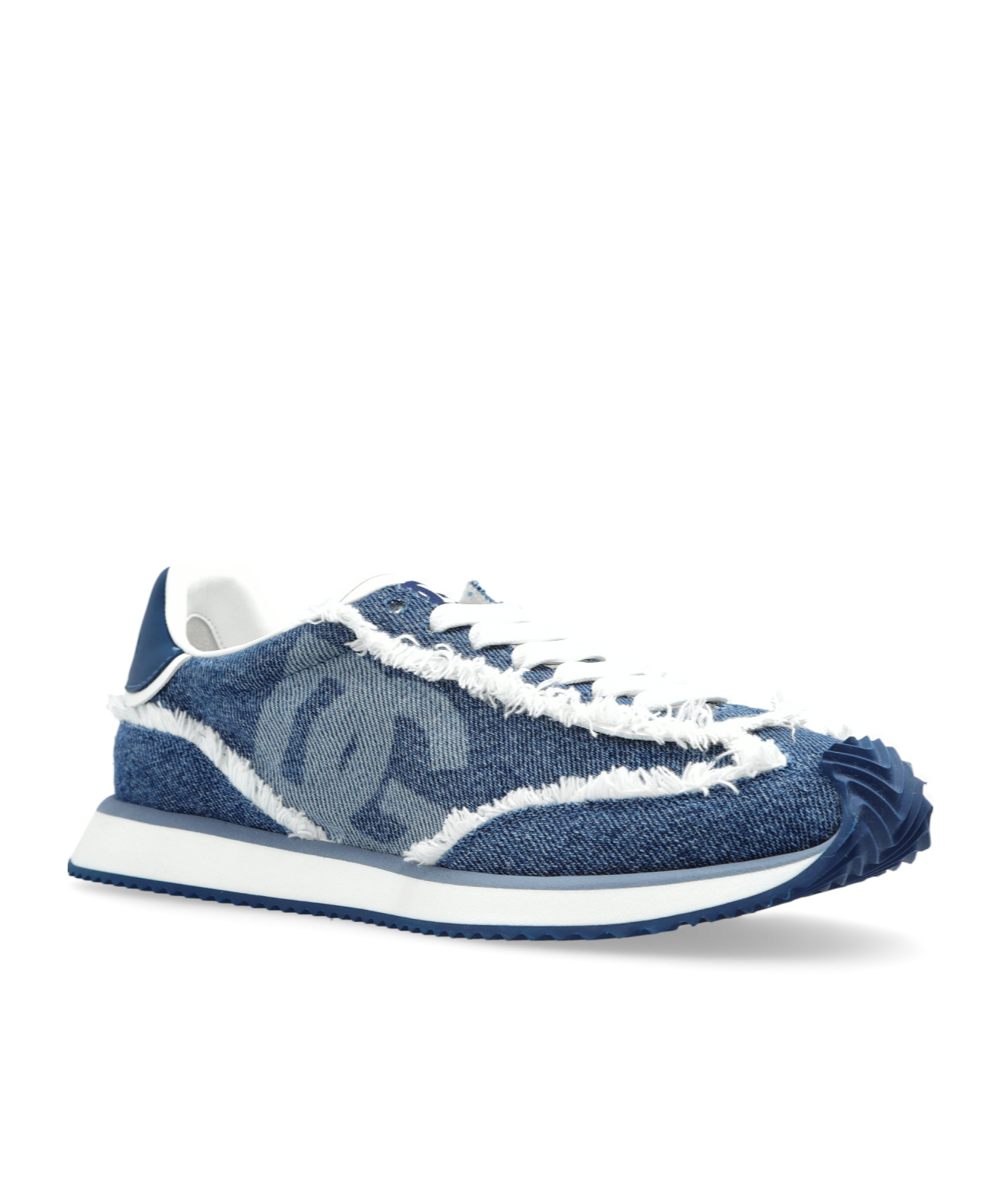 Dolce & Gabbana Blue Mixed-material 'dg' Cushion Sneakers In Blue