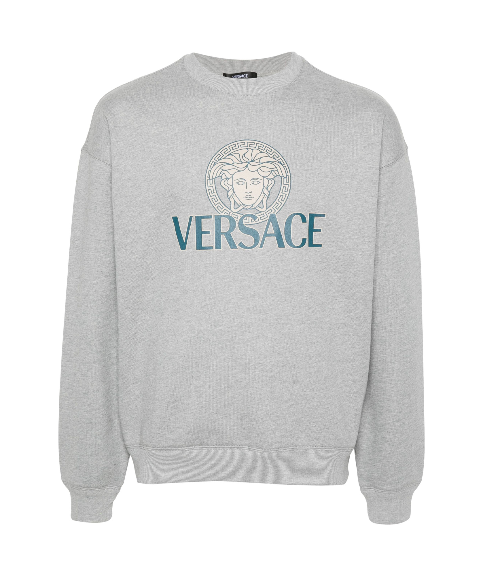 Versace Medusa Head-print Cotton Sweatshirt In Gray