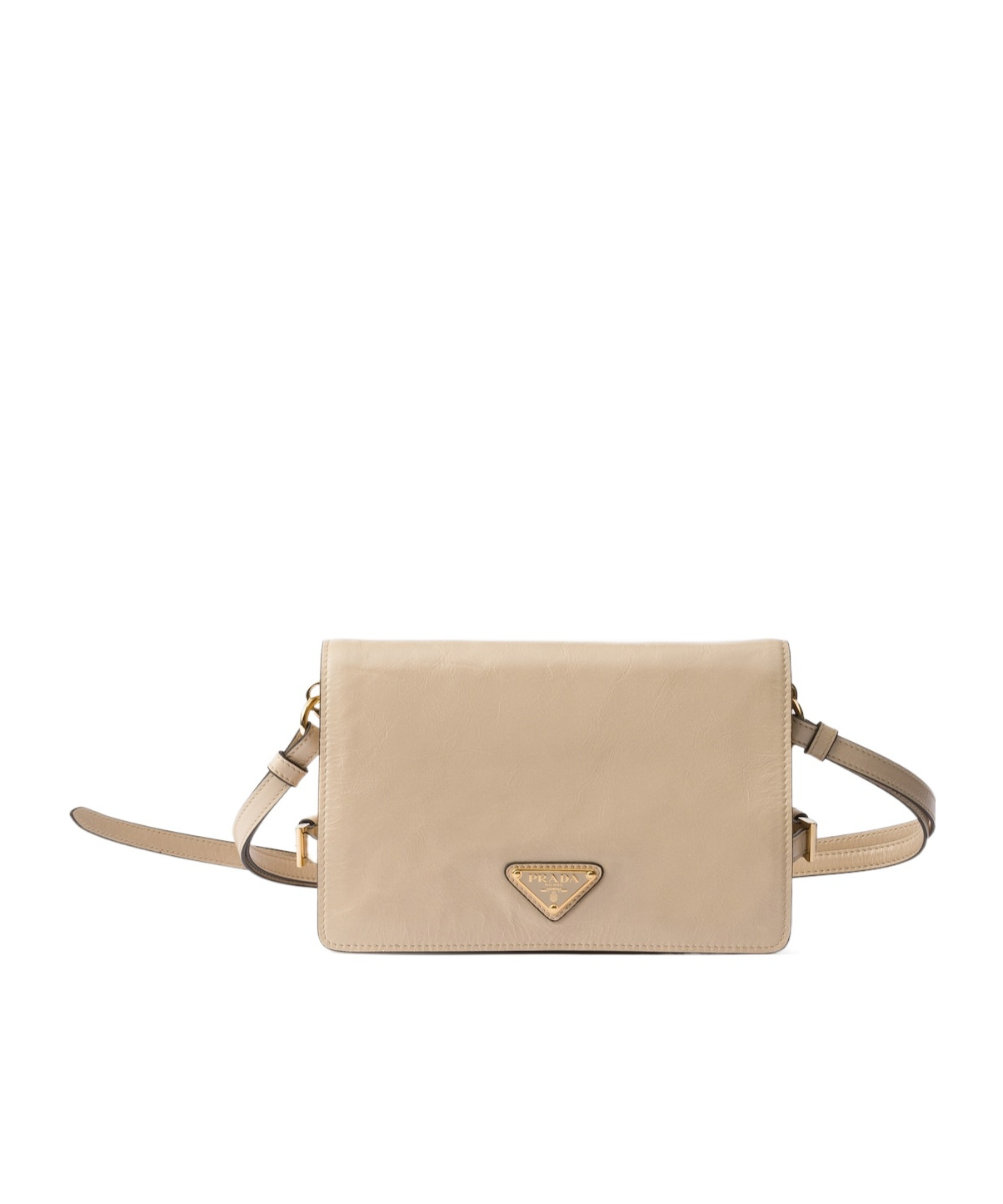 Prada Leather Shoulder Bag In Travertine