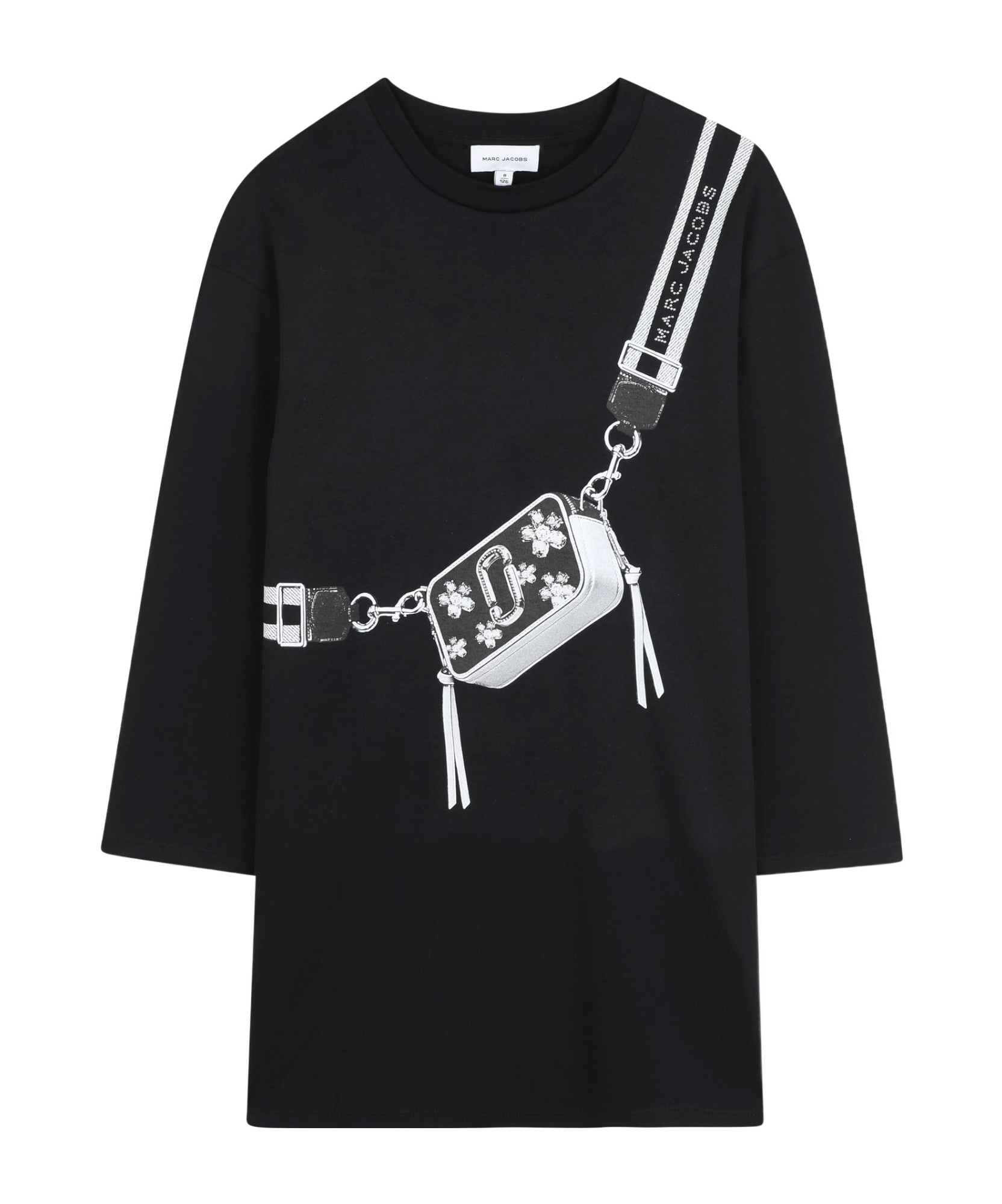Marc Jacobs Snapshot Bag-print Mini Dress In Black