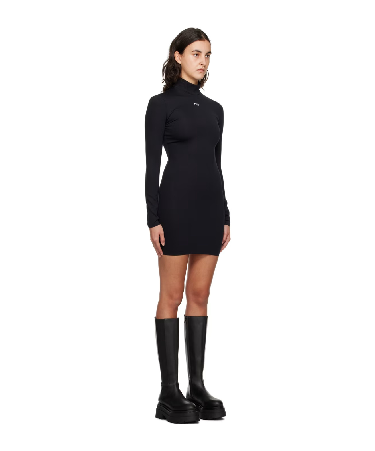Off-white Dress In Black Viscose In Black