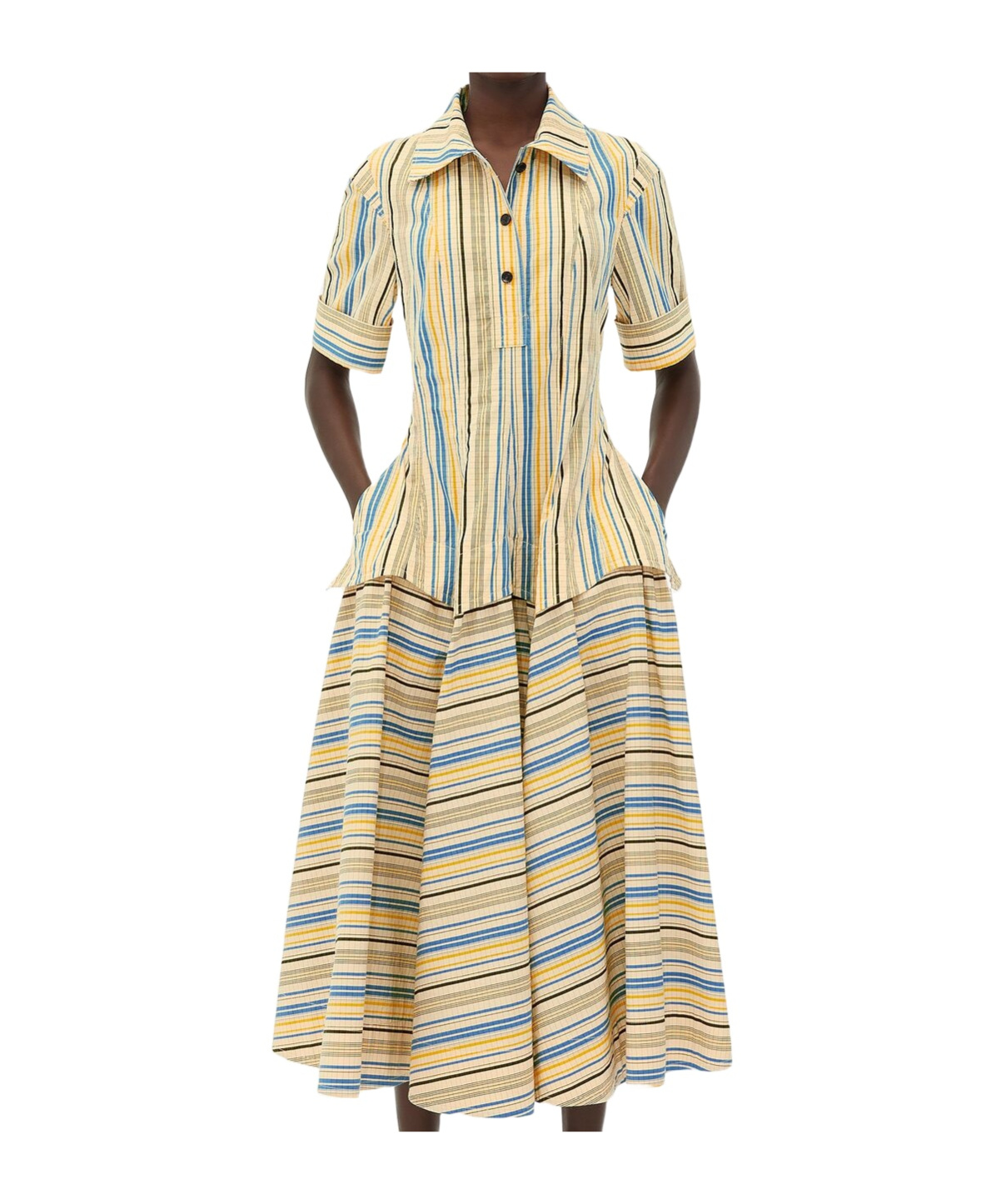 BOTTEGA VENETA CHECKED COTTON DRESS