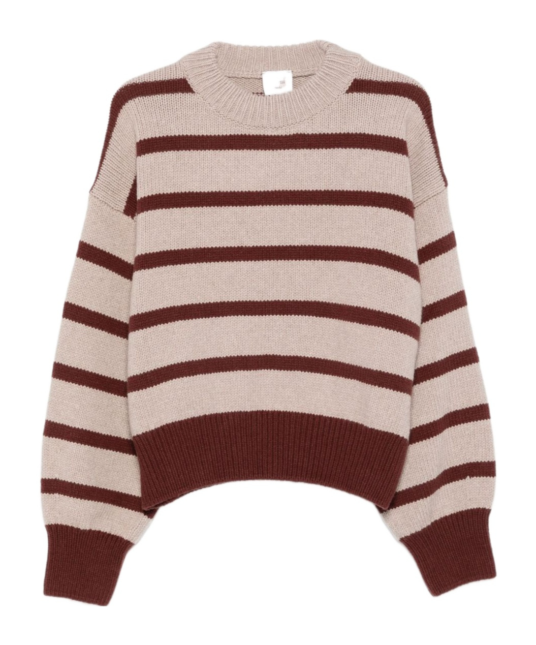 Alysi Striped Wool Jumper In Burgundy