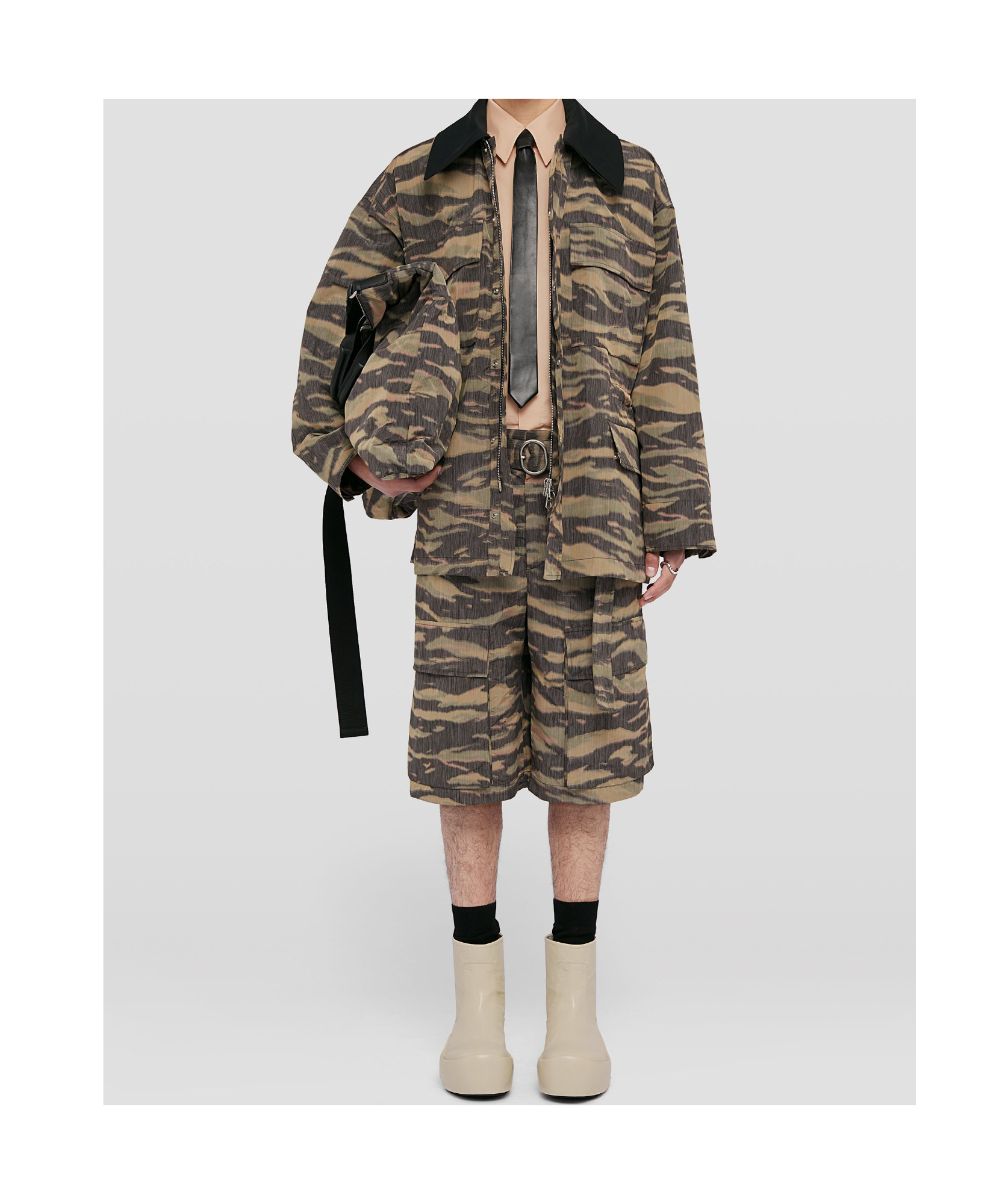 Jil Sander Camo Print Jacket In Black