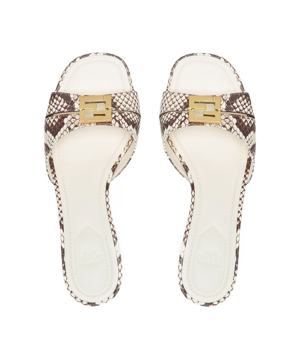 Fendi Brown Ayers Medium-heeled Sandals In Nude