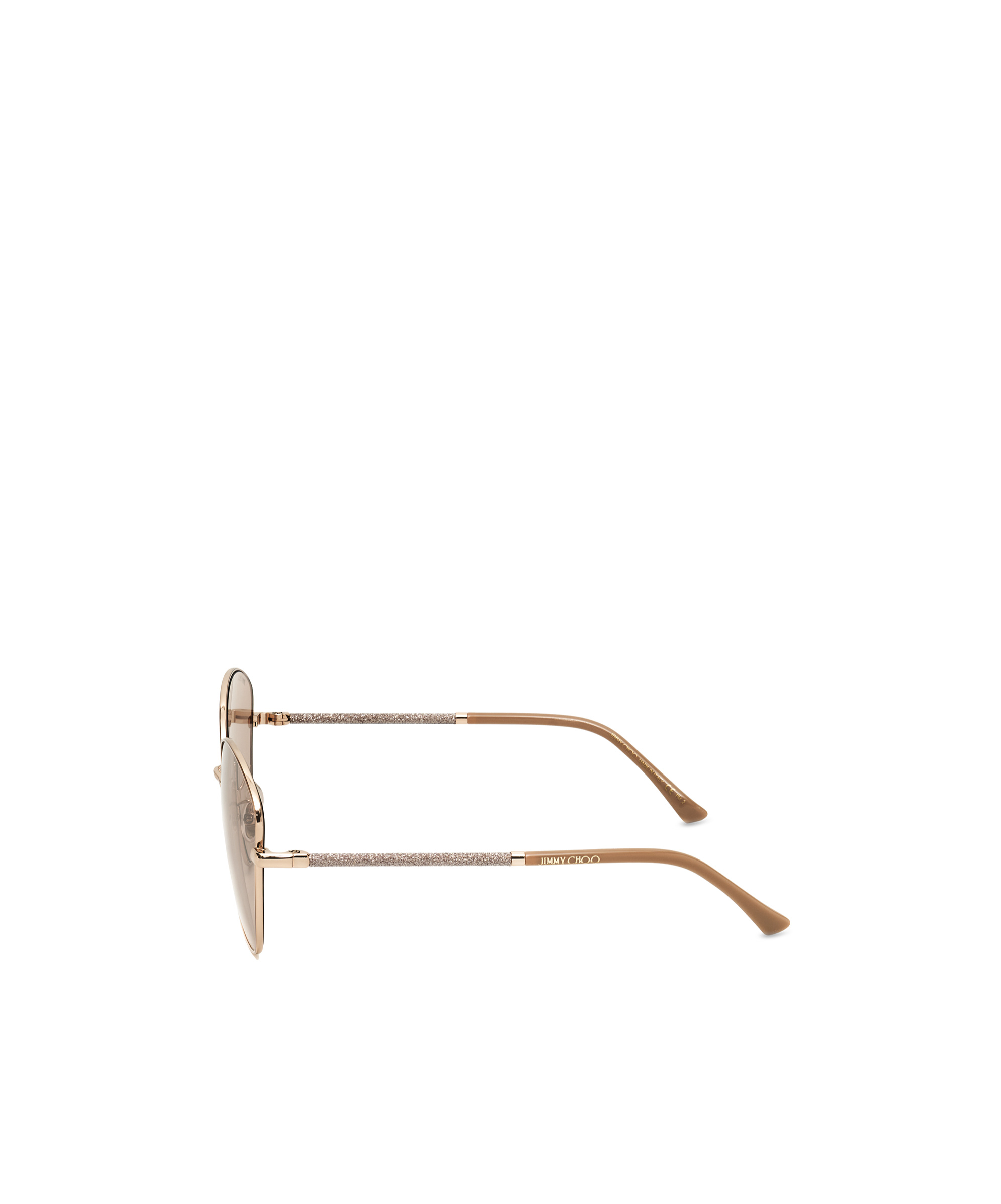 Jimmy Choo Geometric Frame Sunglasses In Nude