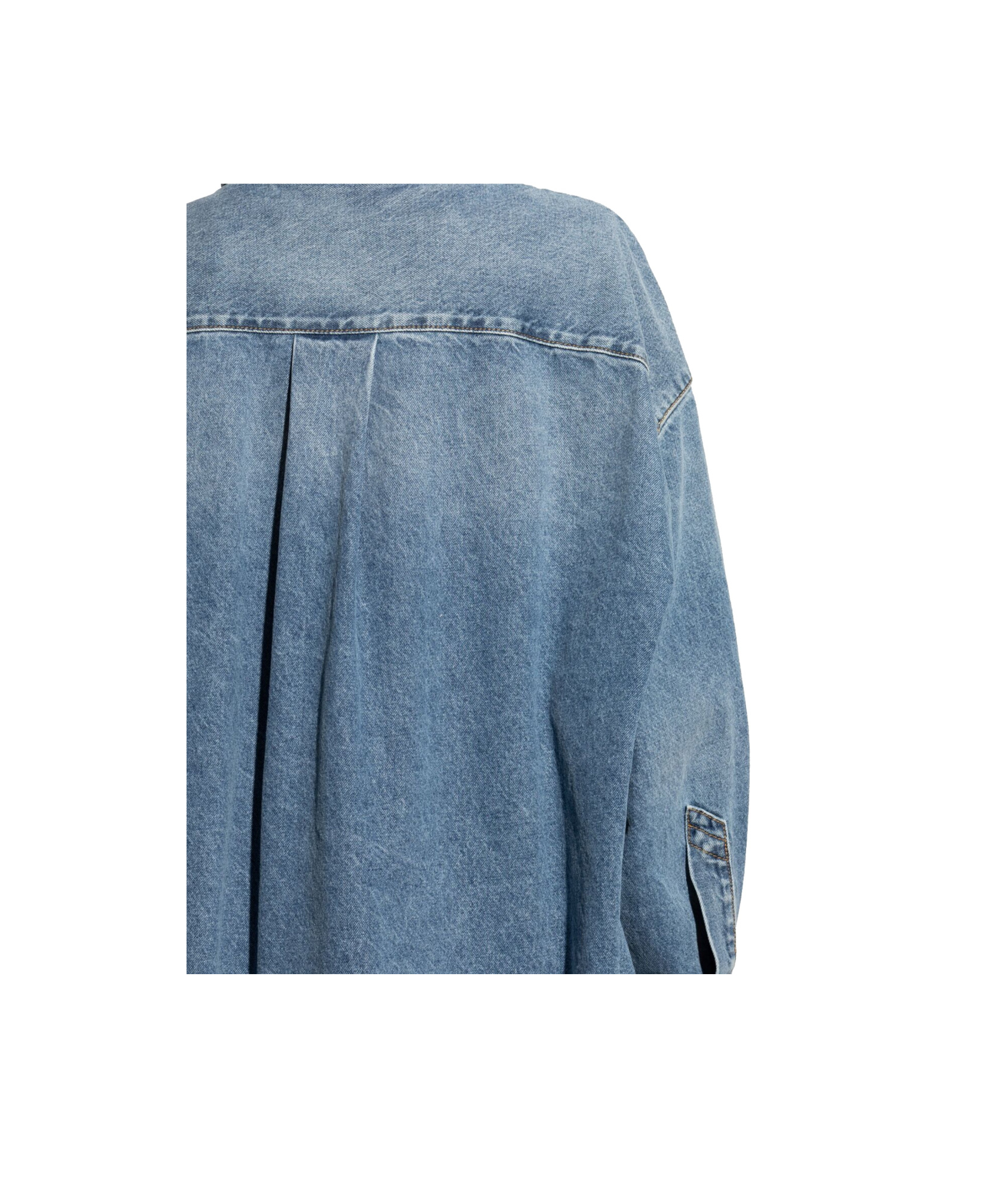 Attico Diana Denim Shirt Long Sleeves In Blue
