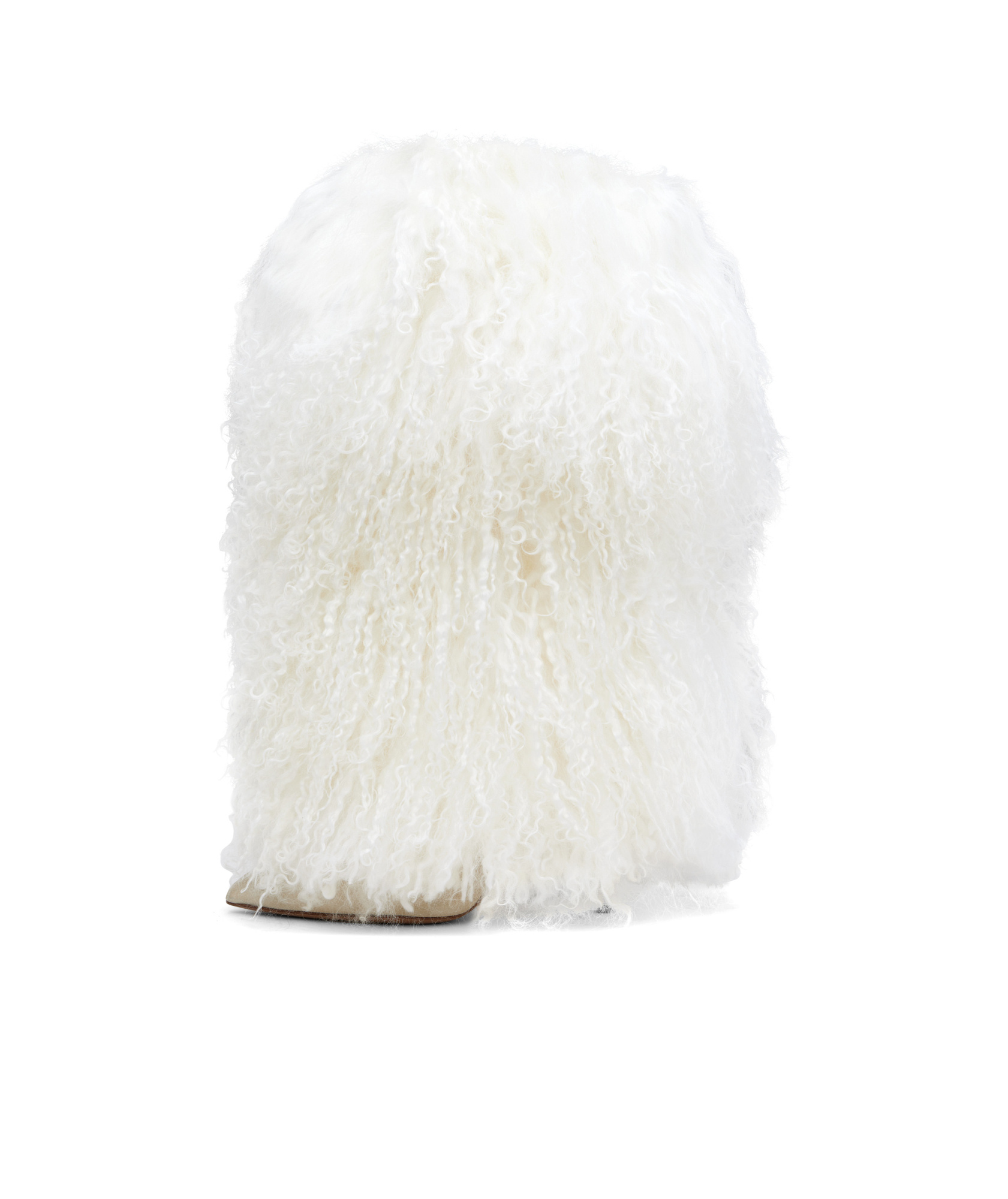 Paris Texas Furry Stiletto Midcalf Boots In White
