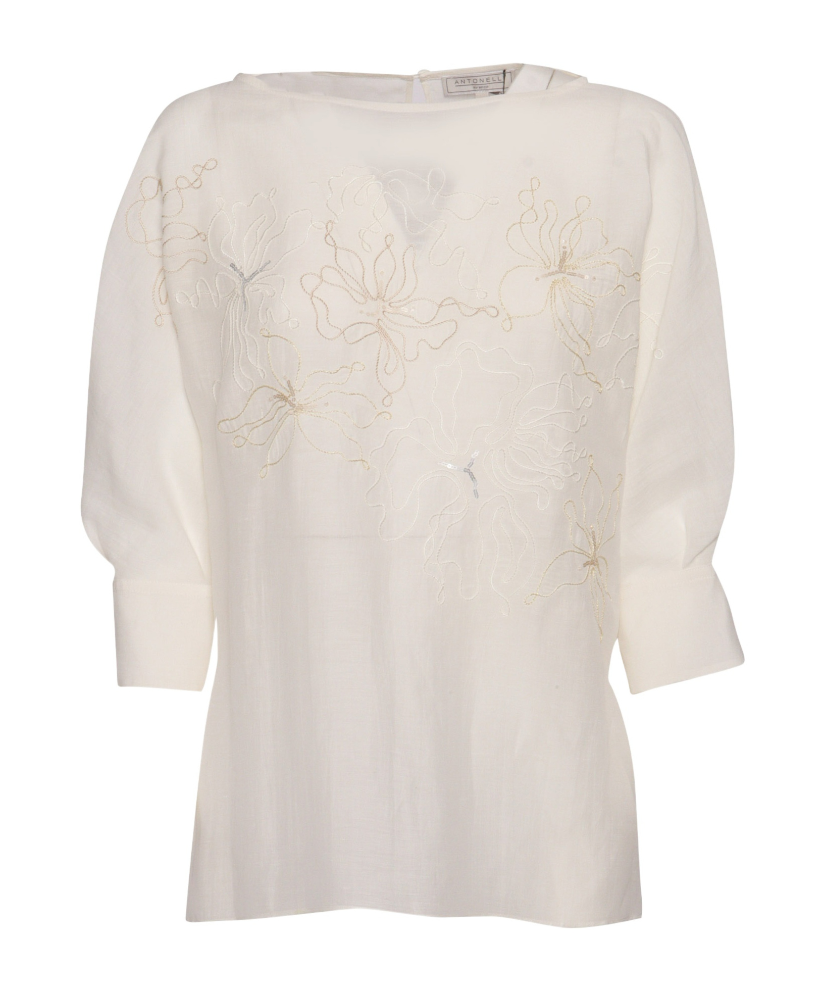 Antonelli Embroidered Pattern Blouse In Neutral