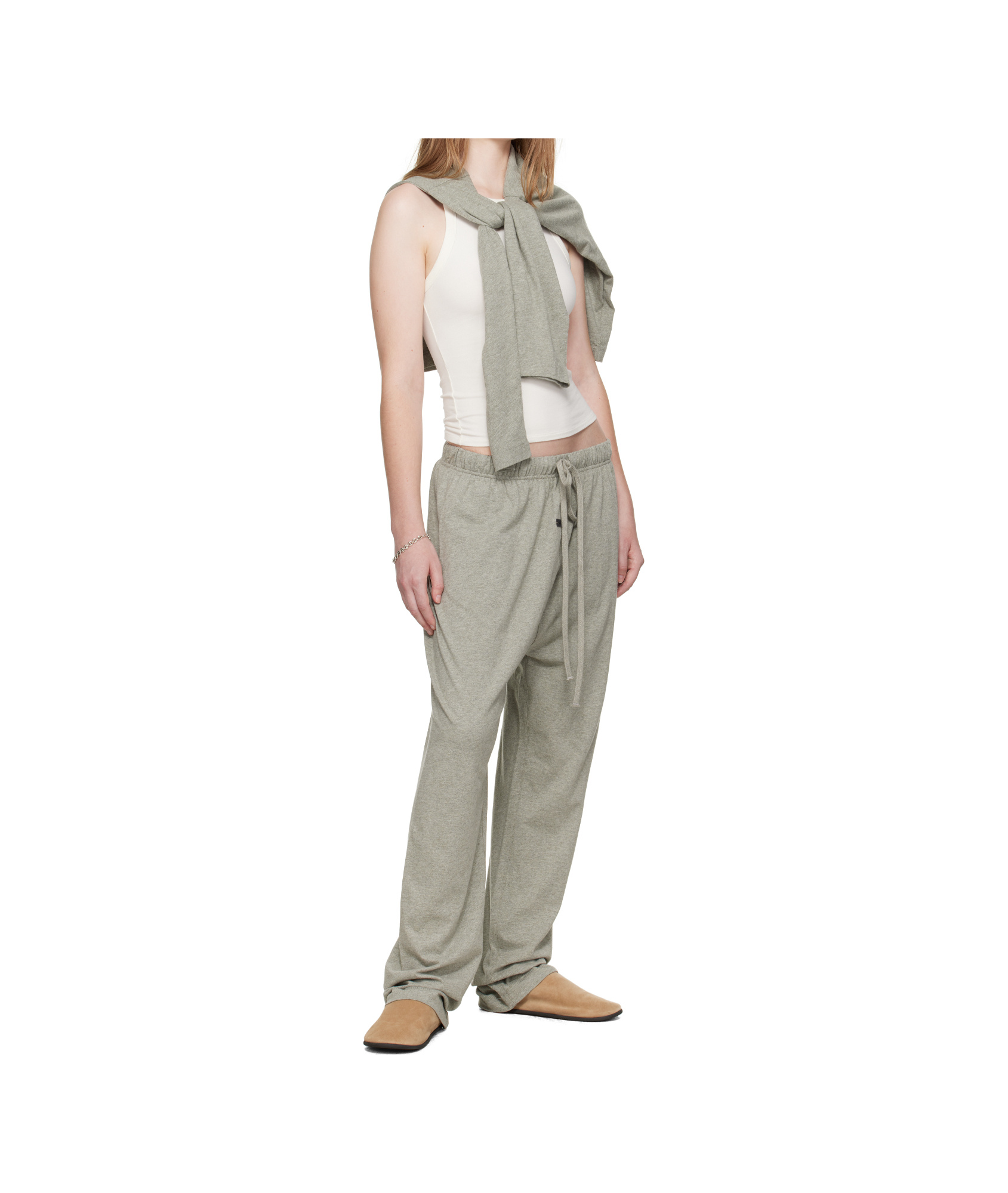 Essentials Logo-banded Track Pants In Gray