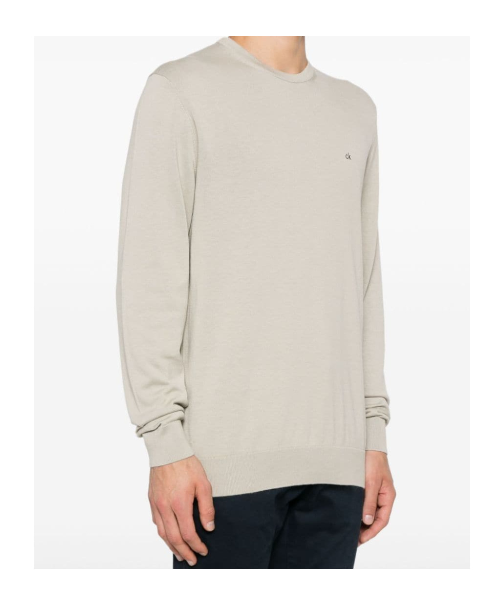 Calvin Klein Logo-embroidered Waffle-knit Jumper In White