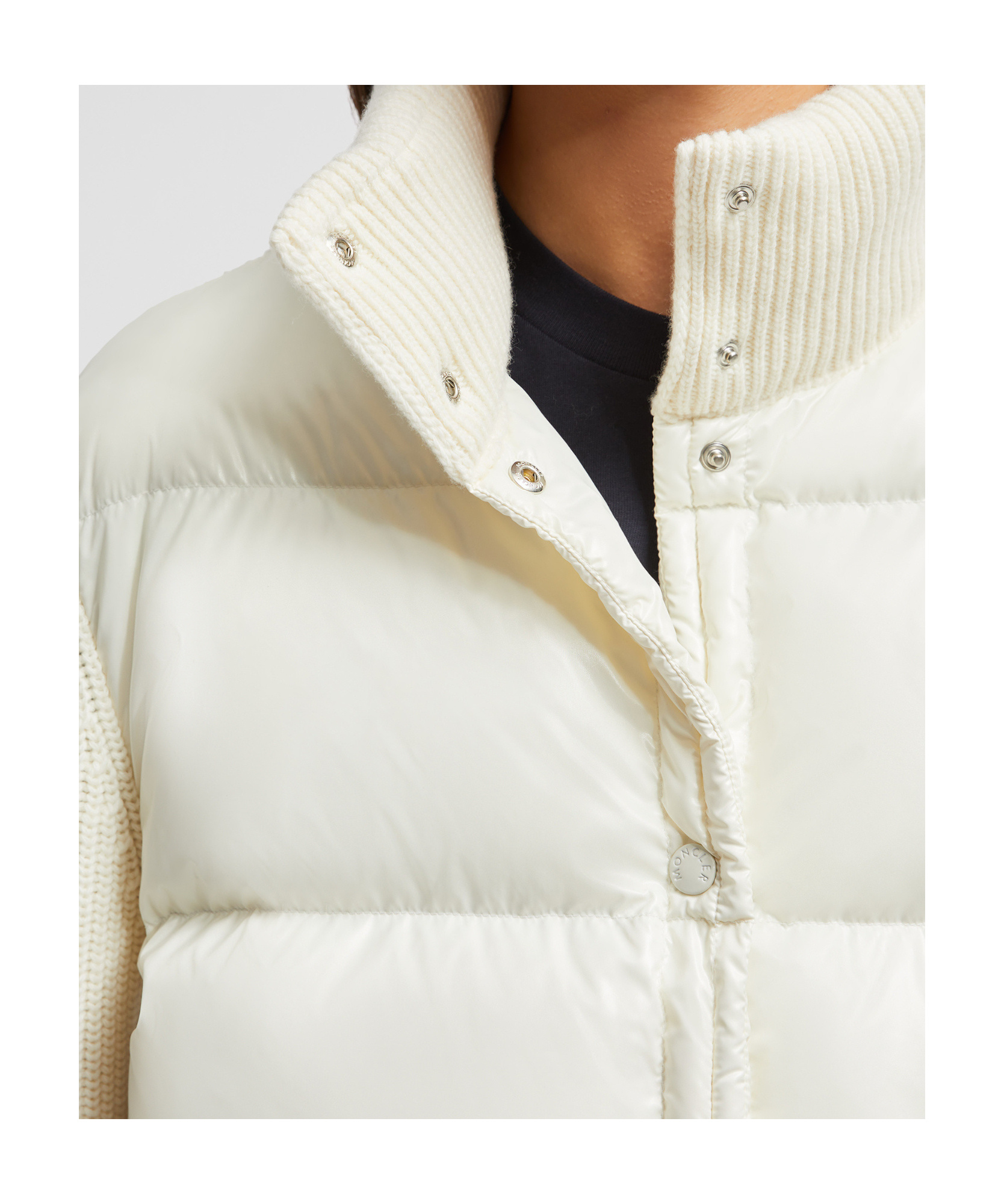 Moncler Long-sleeved Wool Cardigan In White