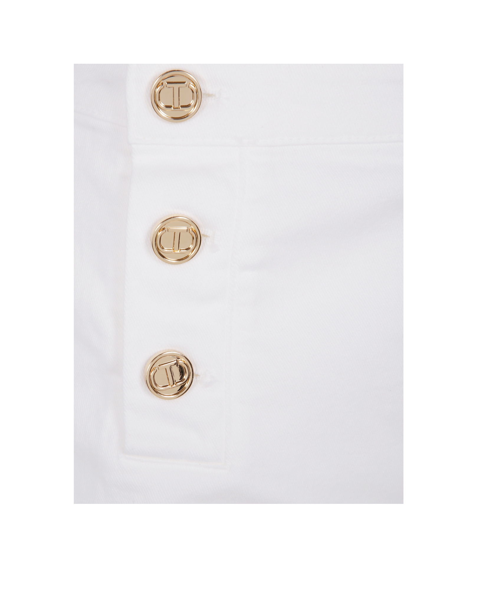 Twinset Wide Leg Trousers In White Denim In White