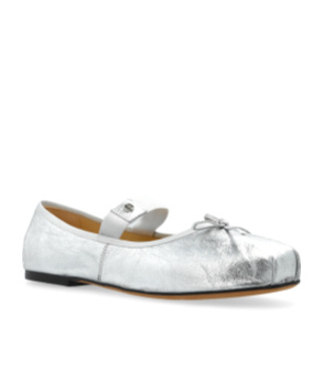 Shop Anine Bing Jolie Bow-detailed Flats In White
