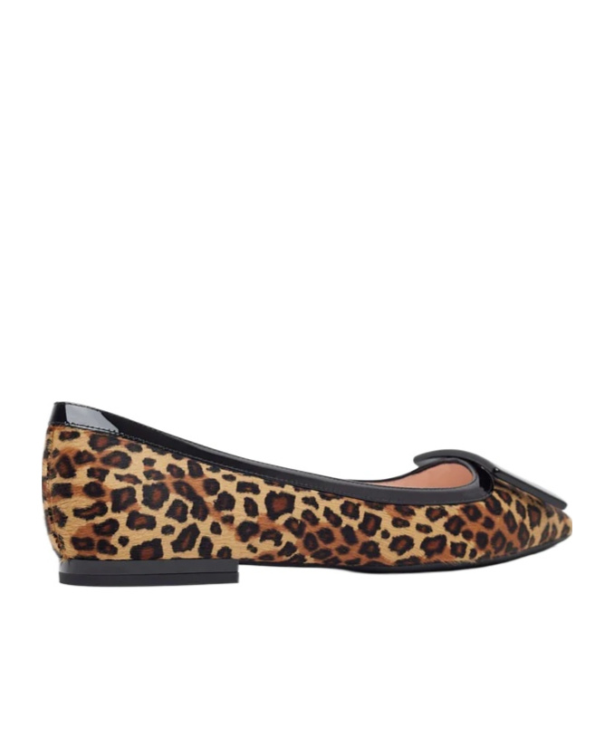 Roger Vivier Gommettine Ballerina Leopard Print Pony Skin In Brown