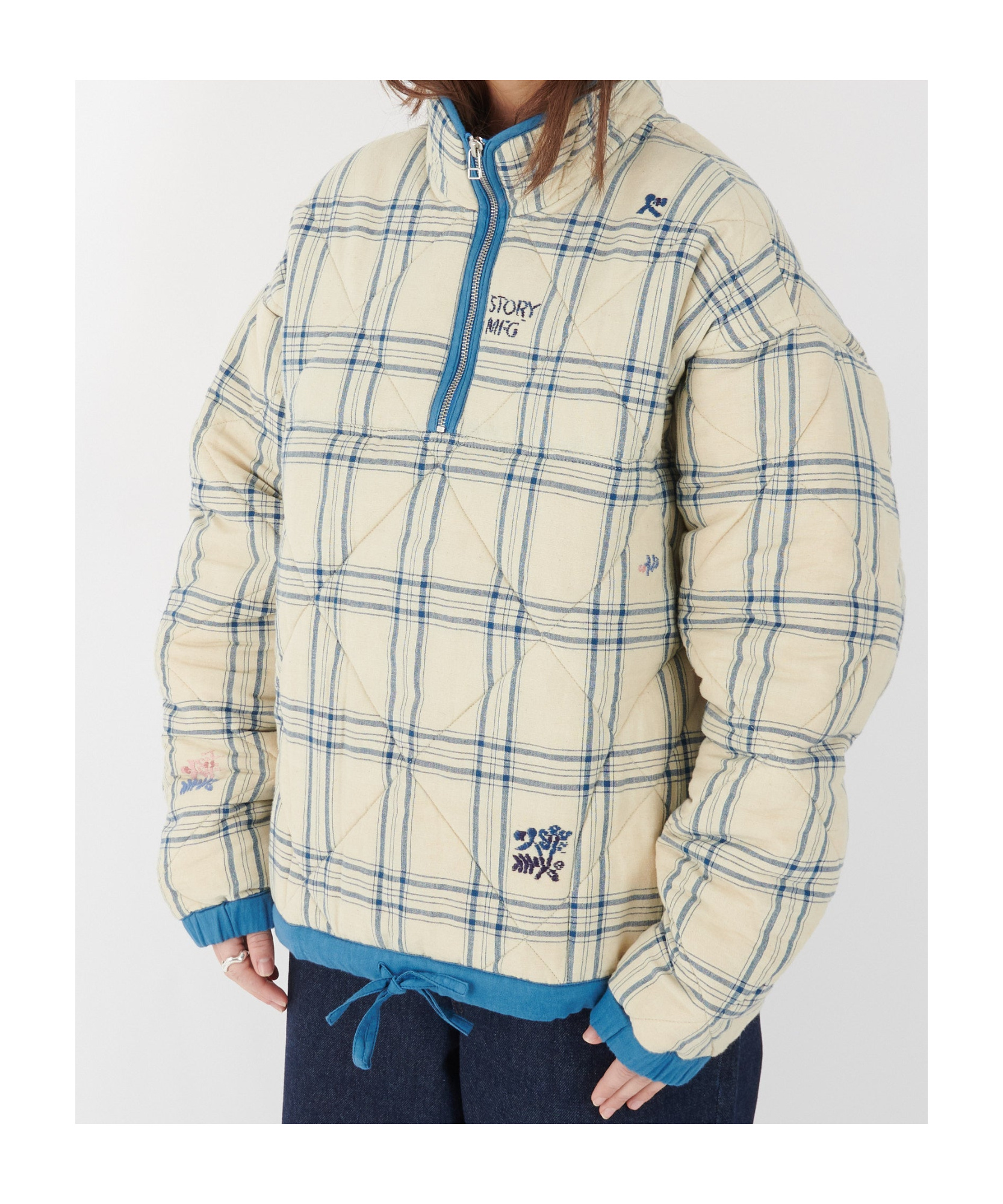 Story Mfg. Mineral Pullover French Gingham Interrupted In Neutral