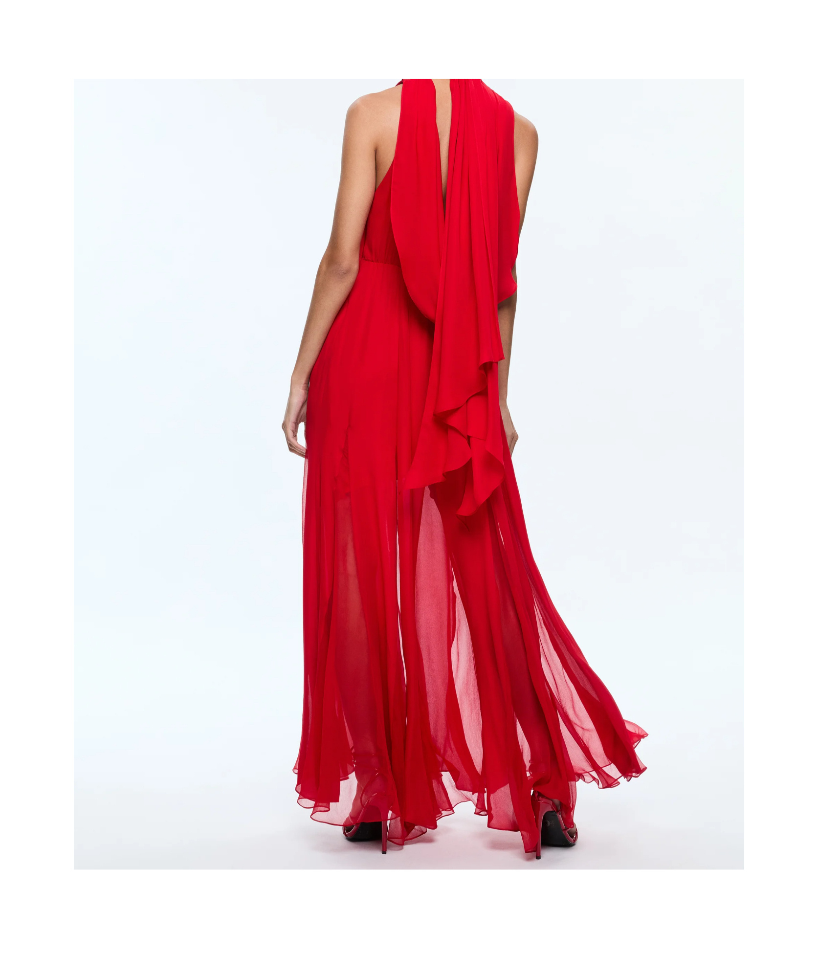 Alice And Olivia Dita Maxi Dress In Bright Ruby