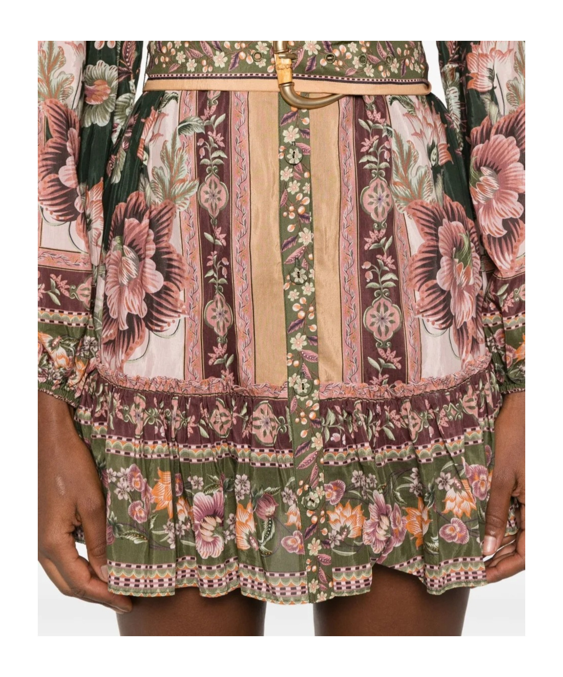 Farm Rio Flowering Garden Tree Green Mini Dress Flowering Garden Tree Green In Multi