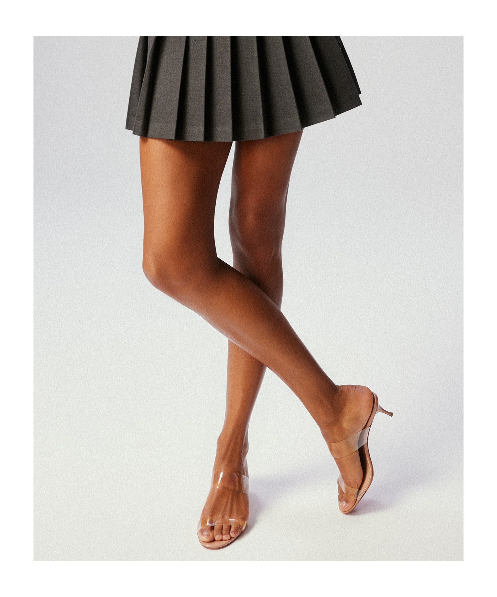 Christian Louboutin Just Nothing Clear Red Sole Slide Sandals In Neutral