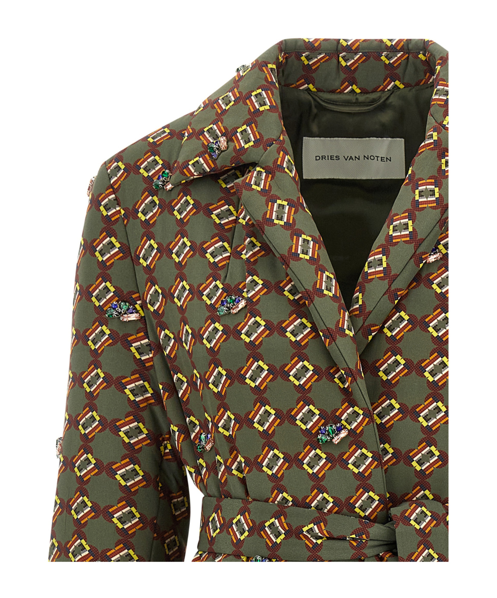 Dries Van Noten Long-sleeved Coat In Green