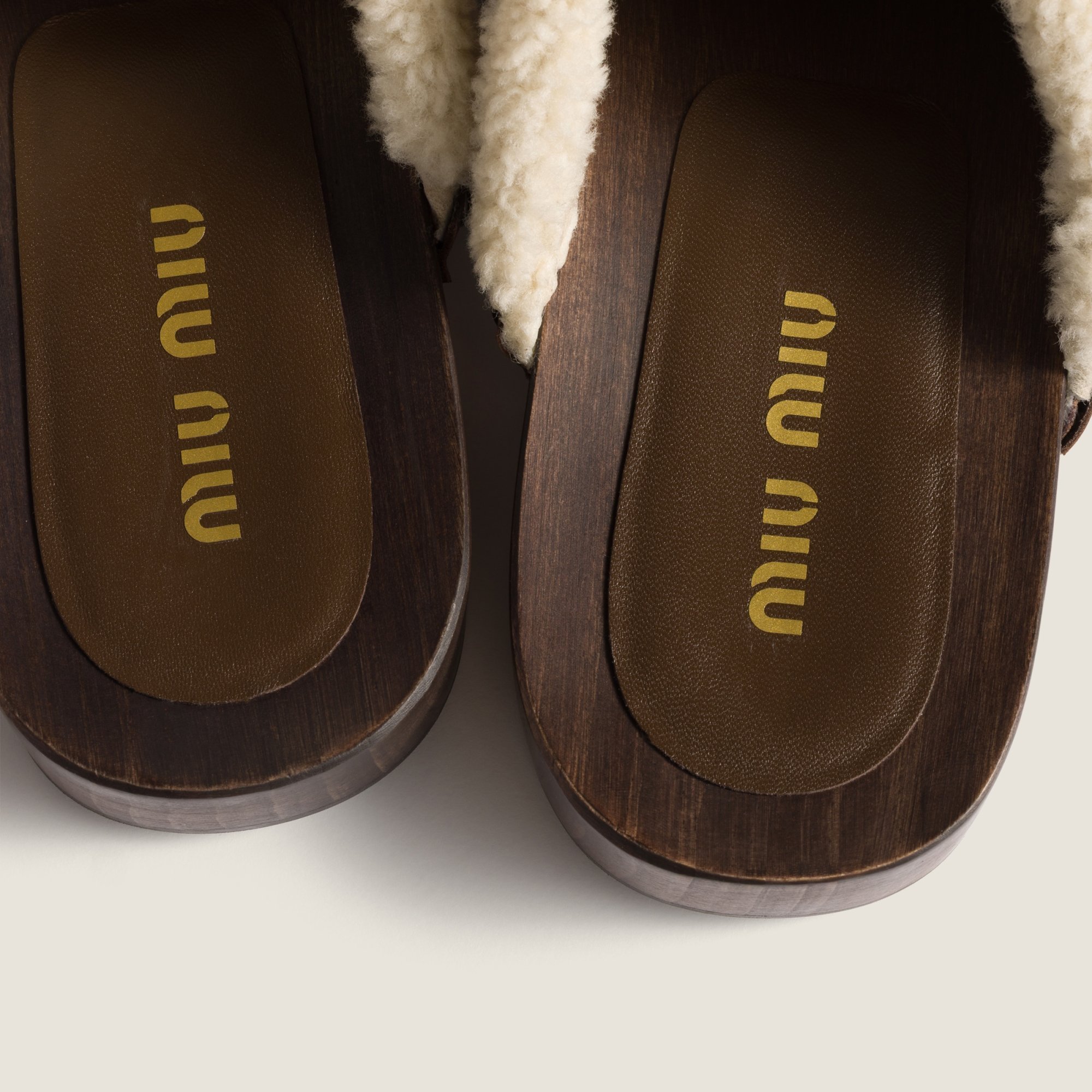 Miu Miu Suede Clogs In Brown