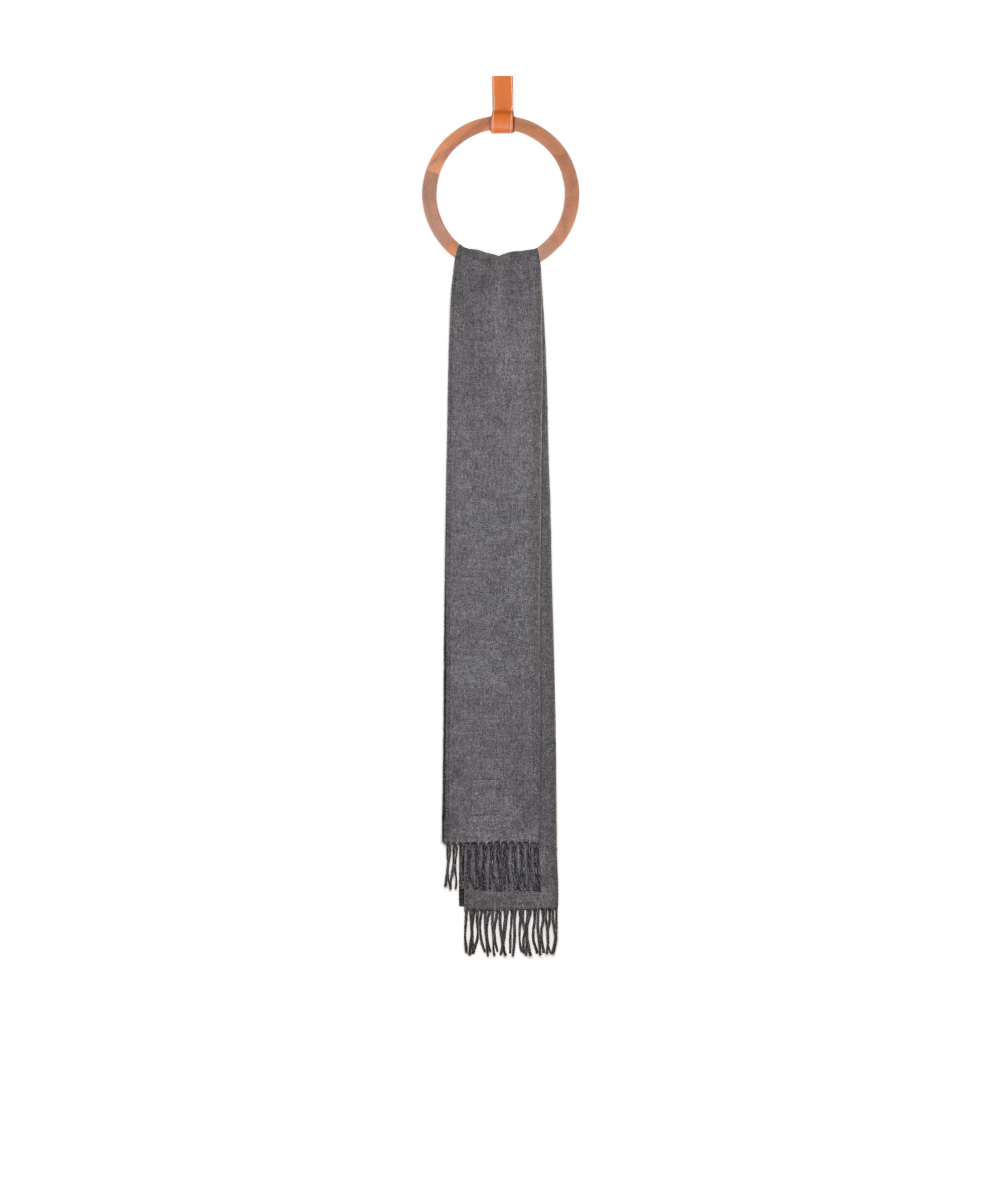 Loewe Womens Two-tone Anagram-embroidered Wool And Cashmere-blend Scarf In Black