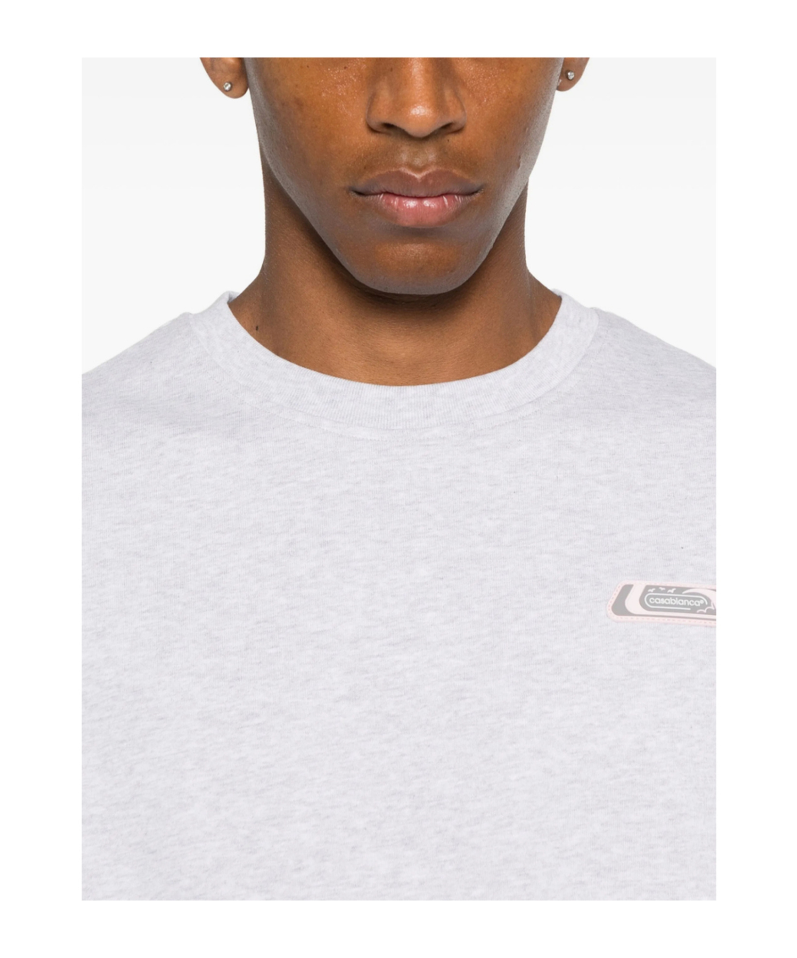 Casablanca Logo Crew Neck T-shirt In White