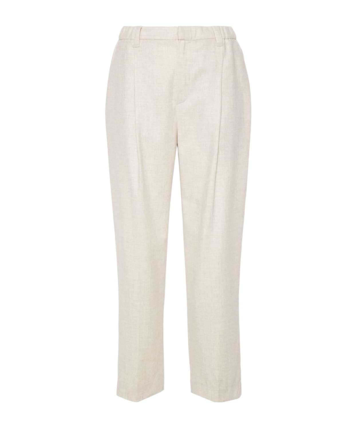 Brunello Cucinelli Tailored High-waisted Trousers With Straight Leg In White