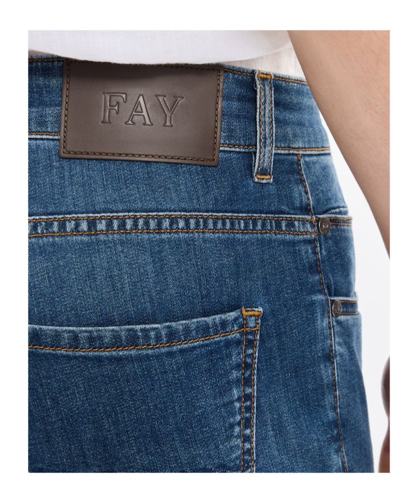 Fay Cotton Denim Jeans In Blue