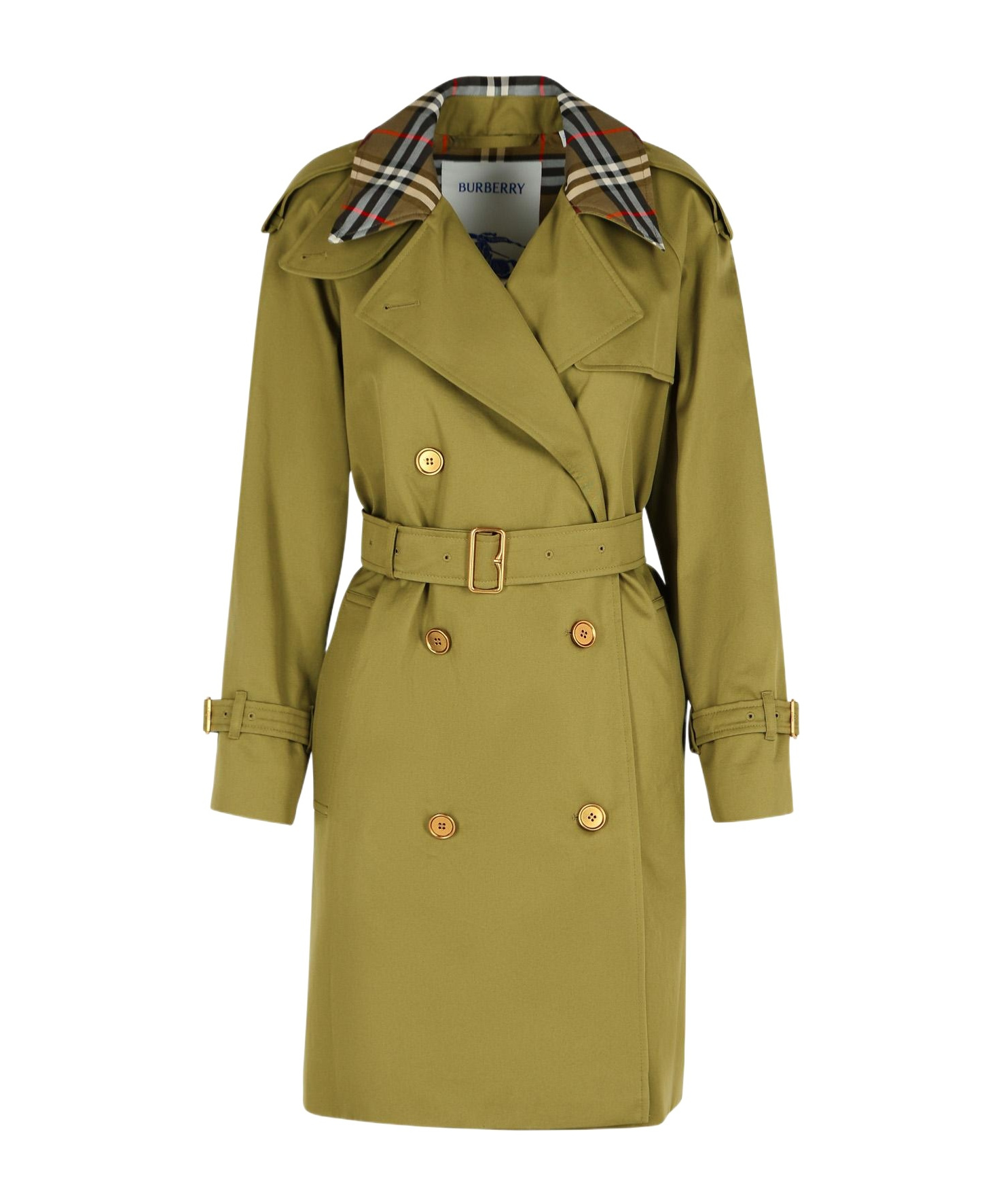 Burberry Castleford Check-collar Belted Double-breasted Trench Coat