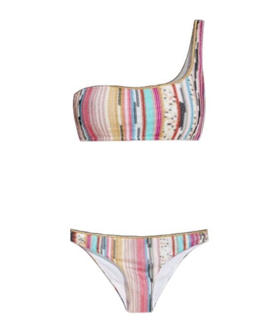 Shop Missoni Striped Bikini In Nude