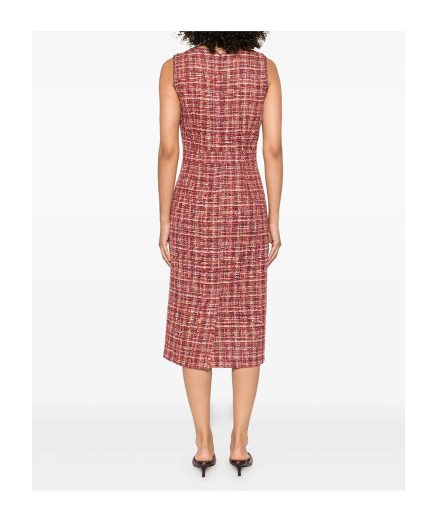 Etro Paisley Cotton And Wool-blend Midi Dress In Pink